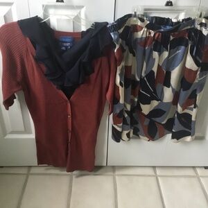 3 Pc Skirt, Sweater & Blouse Set by Vera Wang/Chaps - Size S & XS